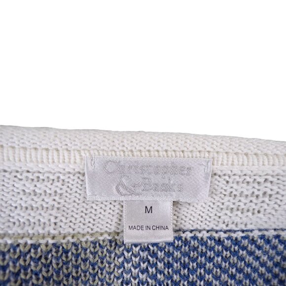 Christopher & Banks White Pastel Colorblock Cardigan Y2K 2005 Size M #127 - Picture 10 of 11